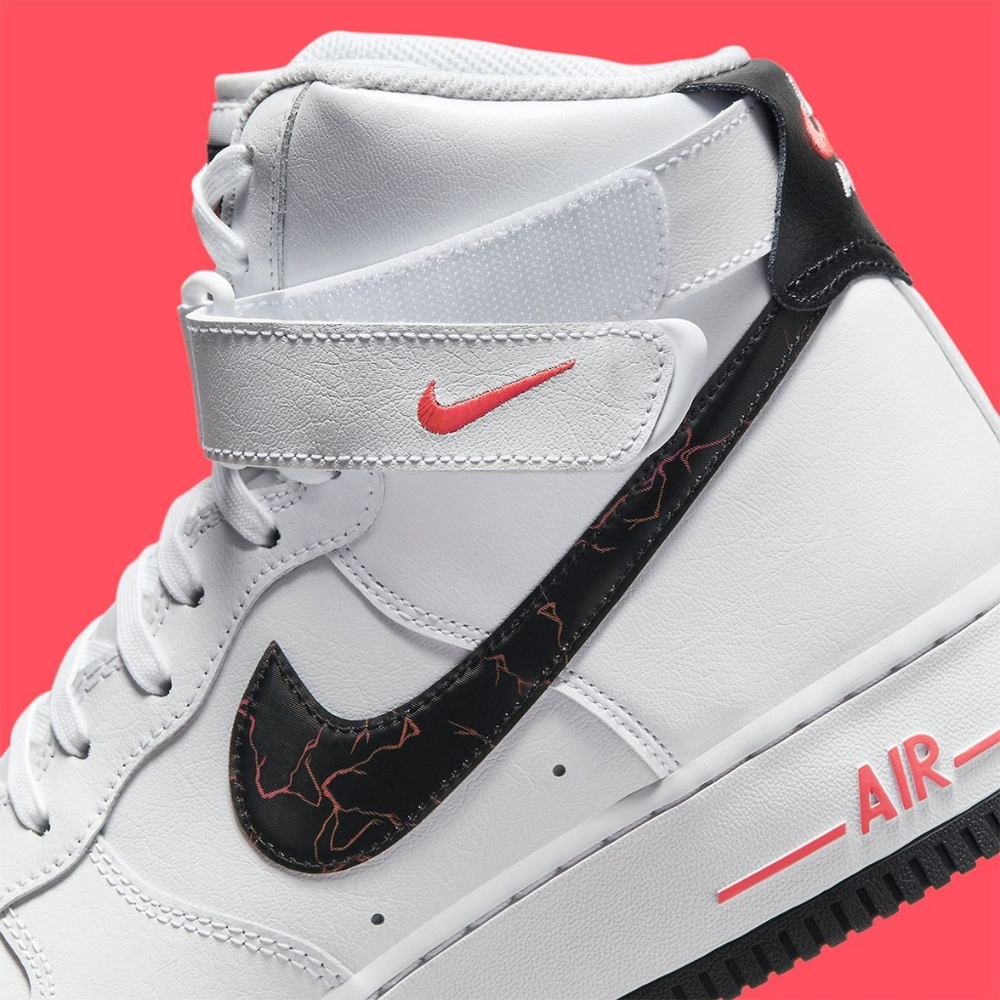 Nike White High-Top Sneakers with Black Swoosh and Pink Details - Picture 7 of 16